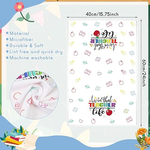 Miniatura 2 de Peryiter 6 toallas de cocina absorbentes para el día del profesor, toallas de cocina absorbentes para cocina, toallas de mano decorativas para el