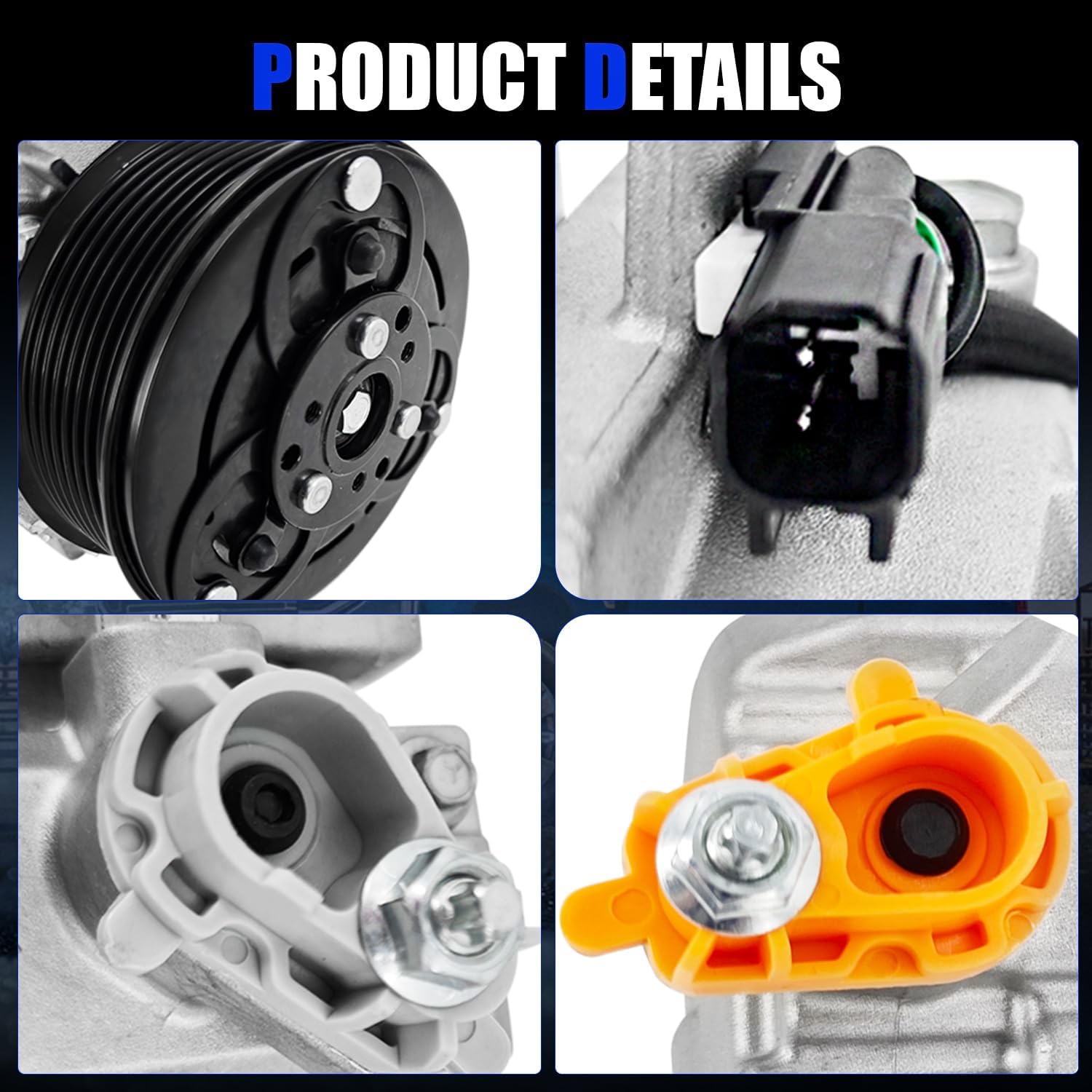 LC3Z19703C AC Compressor Compatible With Ford F-250 F-350 F-450 F-550 Super Duty 2020 2021 2022 2023 6.7L V8 replace AD-11000N