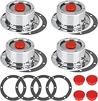 CheeMuii 343-4009 Trailer Hub Caps 4-Pack Aluminum w/ Extra Plugs & Gaskets - Replaces Stemco 343-4009