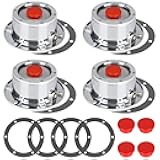 CheeMuii 343-4009 Trailer Hub Cap 4 PCS 3434009 Aluminum Hubcaps for Trailer Axle with Extra 4 PCS Rubber Plugs and Gaskets Replaces Stemco 343-4009