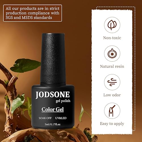 Miniatura 6 de JODSONE Kit de iniciación de 80 esmaltes de uñas de gel con capa base y capa superior mate brillante, juego de esmalte de gel para remojar, regalo