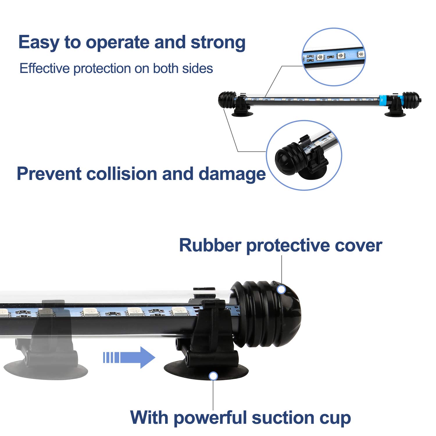 Eclairage Aquarium LED, Lampe LED RGB 62cm pour Aquarium Submersible pour Luminaire Aquarium 6.2w