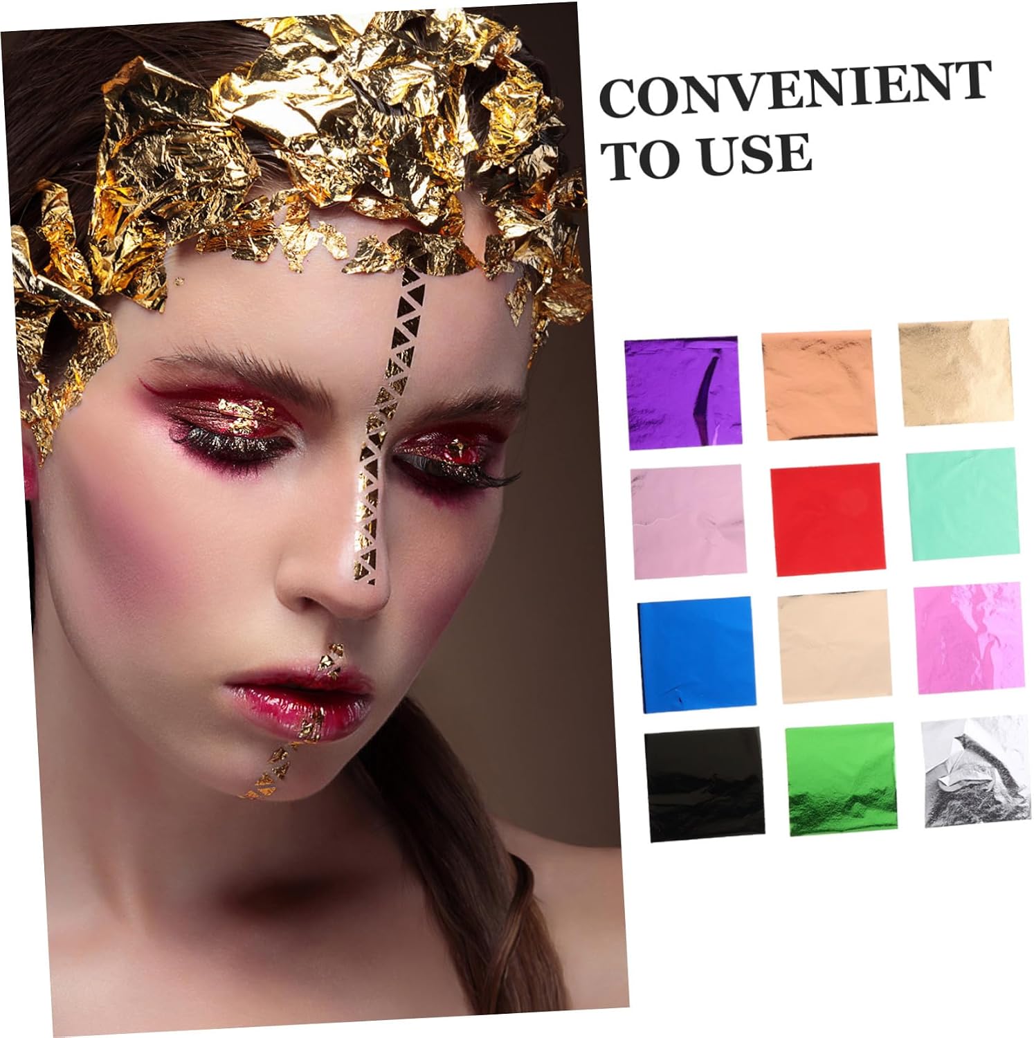 240pcs Metallic Gold Foil Flakes Color Sheets for DIY Crafts Handcraft Art Nail Arts and Creative Projects