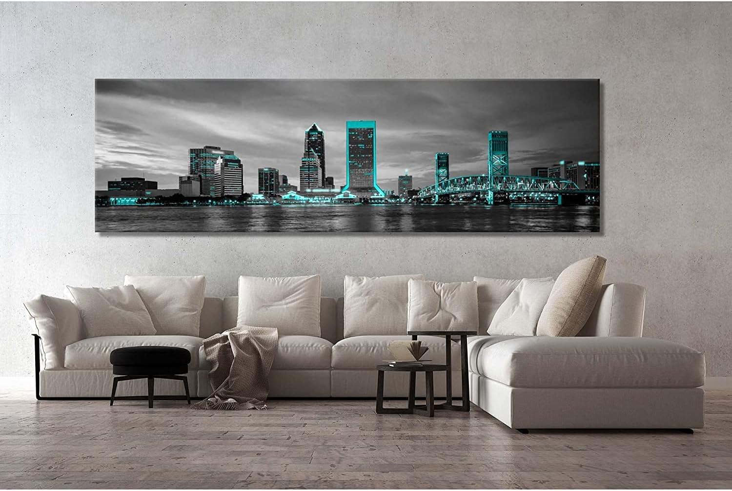 ARNLRDYA Jacksonville Skyline Canvas Print Jacksonville Wall Art Wall Decor Florida