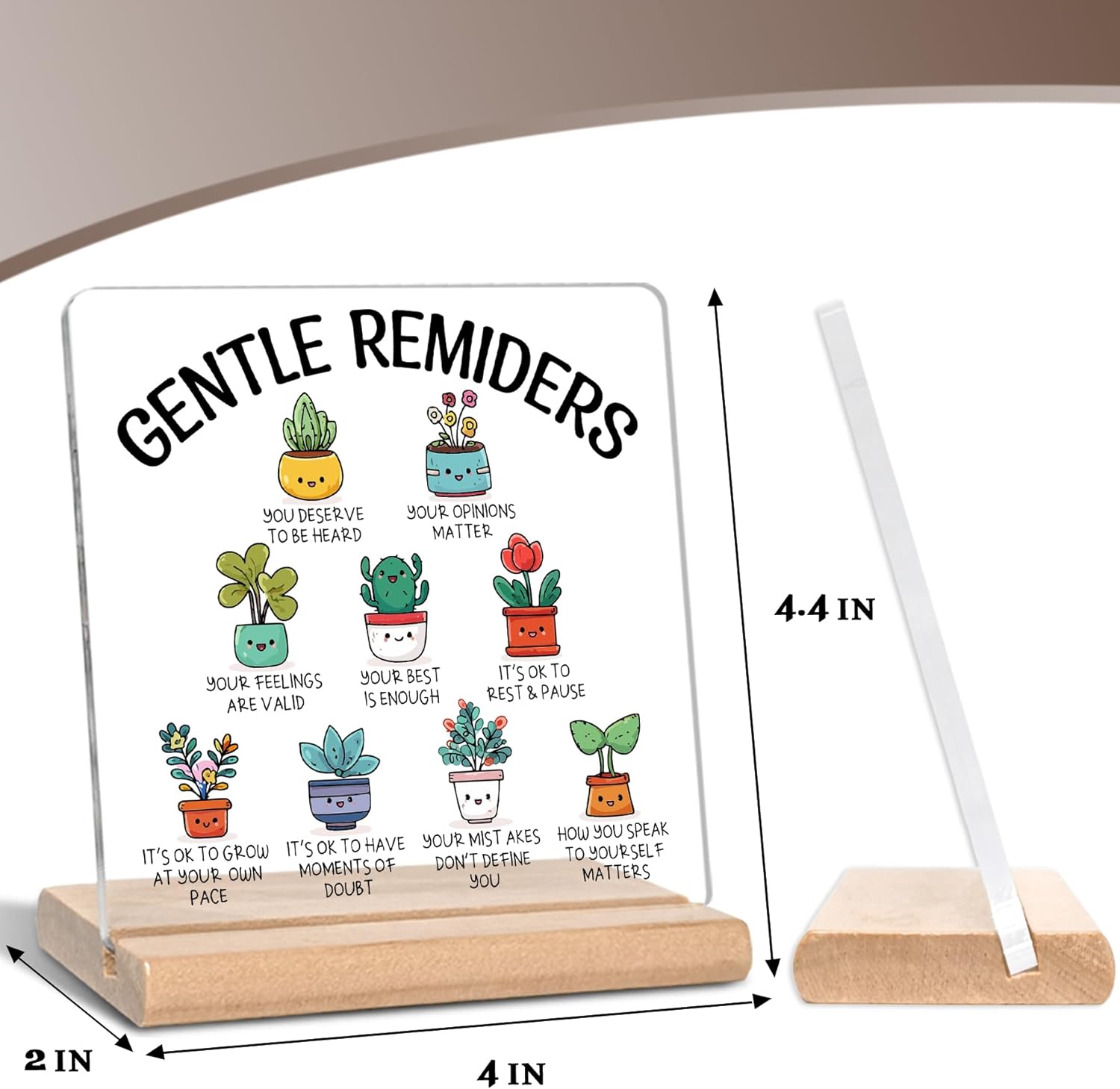 Gentle Reminders Acrylic Plaque Sign, Therapy Office School Counselling Office Gifts for Counselor, Psychologist, Therapist, Inspirational Mental Health Gifts for Teachers, Students - Image 6