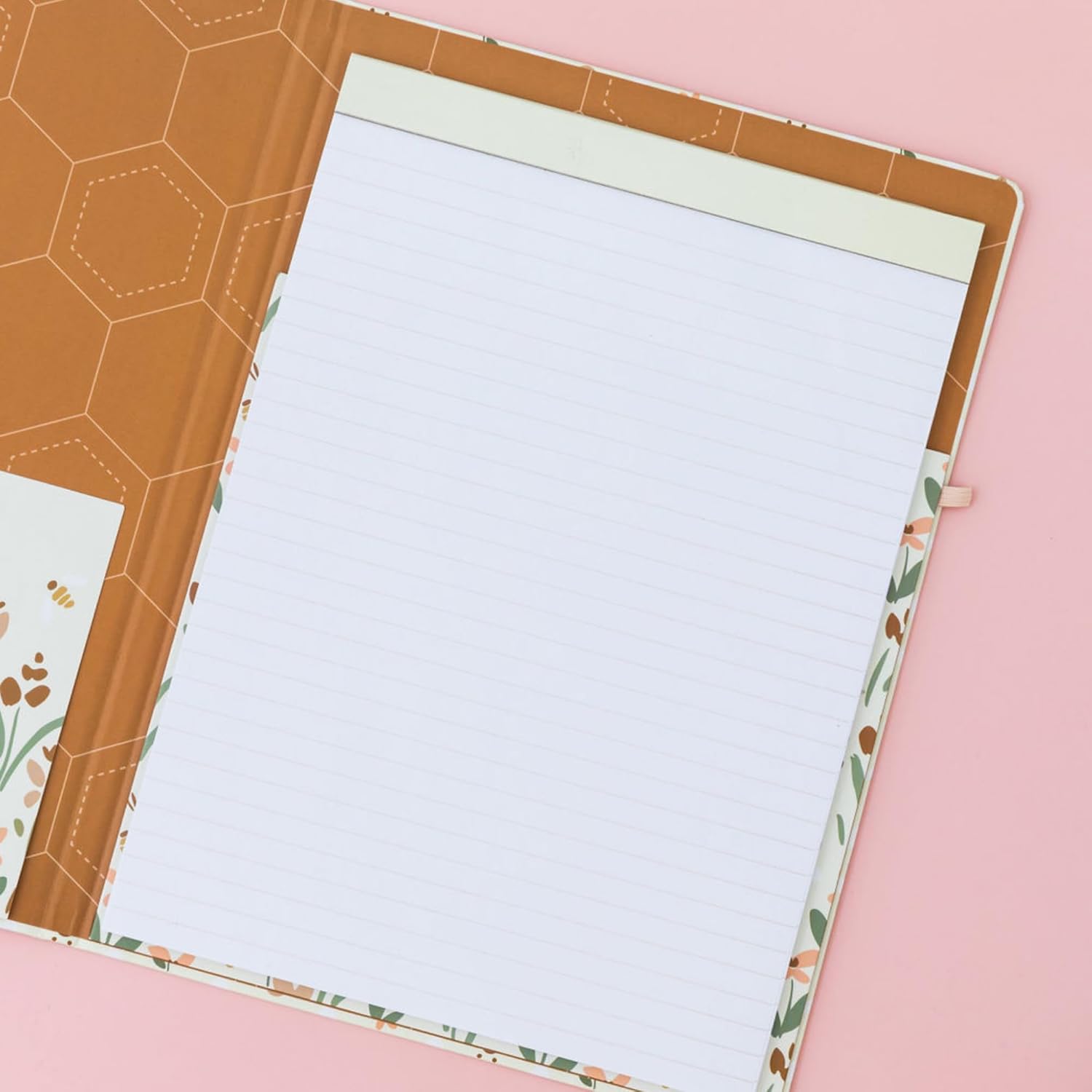 Steel Mill & Co Cute Clipboard Folio with Refillable Lined Notepad and Interior Storage Pocket, Padfolio for Work/Nursing/Teachers, Bees - Image 8