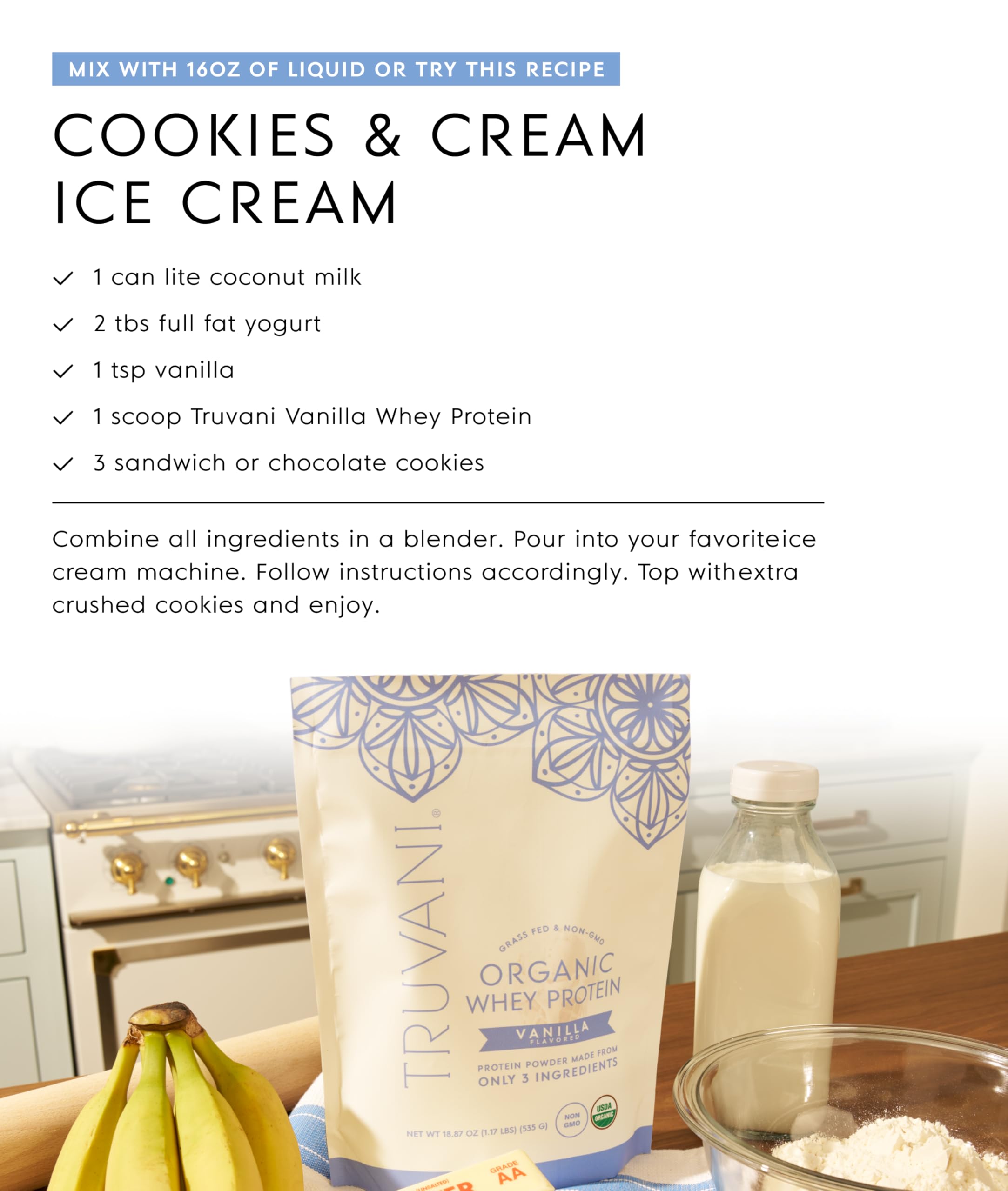 Truvani Organic Whey Protein Powder | Vanilla | 20 Servings — Amazon image 7