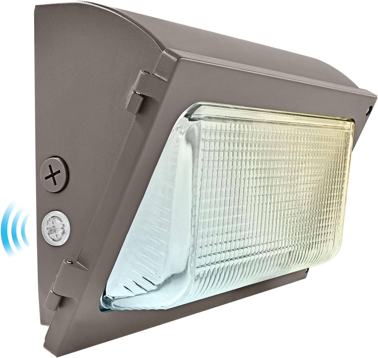 LUXRITE Slim Outdoor LED Wall Pack Light with Dusk to Dawn, Semi Cutoff, 45W-75W Tunable, 10125LM, 3CCT 3000K-5000K, IP65, 120-277V, UL, DLC - Commercial Warehouse Building Security Lighting