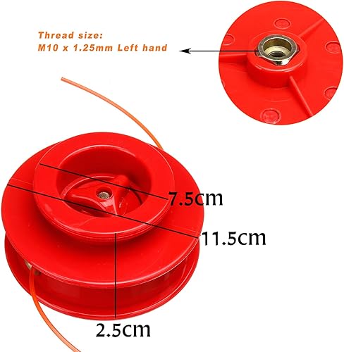 Miniatura 2 de Cabezal de recortadora de malas hierbas, hilo de alimentación, cortador de cepillo para SRM Strimmer y corte universal de eje recto con M10 x 0.049