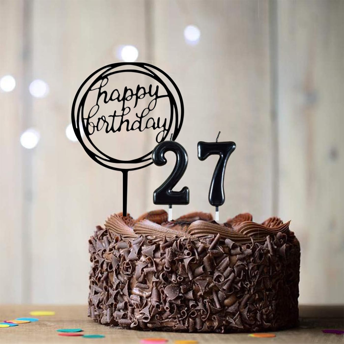 36 Bougies D'Anniversaire Longues Noires Élégantes – Fines Avec Supports, Idéales Pour Gâteaux De Fête, Mariage Ou Anniversaire Chic