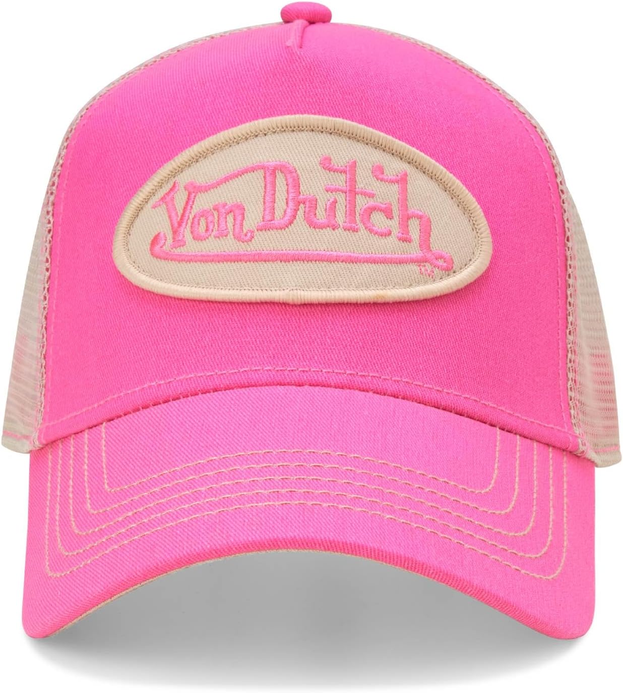 Von Dutch Unisex Trucker Hat - Curved Bill Mesh Back Retro Classic Colorblock Snapback Baseball Cap for Men and Women - Image 7