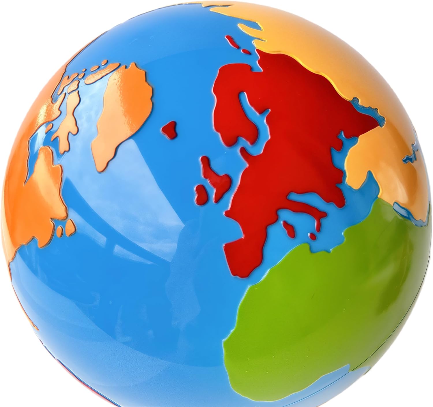 Premium Montessori Color Globe- 8.7” Solid Beechwood World Globe for Kids, Geography & Classroom Learning Materials with Continent Outlines, Sensory Toy for Toddlers & Homeschool