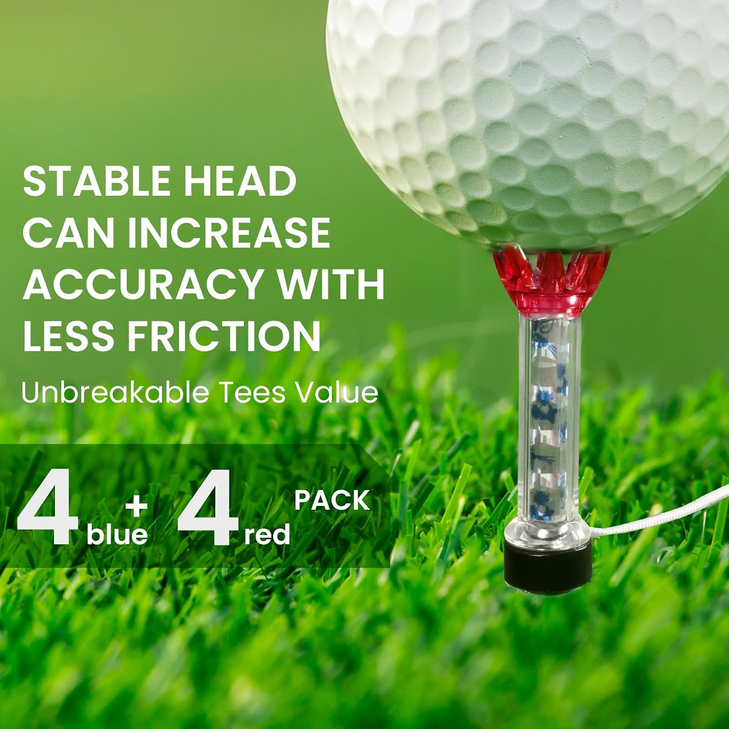 VEASAERS Golf Tees Plastic Magnetic 2/4/8/12 Pack | Step Tee for Consistent Height, Unbreakable Plastic Long Lasting, 80mm Tee for Driving Practice, Magnetic System Compatible