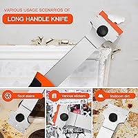 Vista 7 de DEKEones Rascador de cuchillas de afeitar, herramienta raspadora de mango largo con 10 cuchillas de repuesto adicionales, removedor de raspador