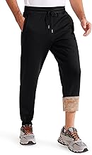 Libin Warm Sports Pants for Winter Jogging Pants with Fleece Lining for Men Casual Trousers with Zipper Pockets