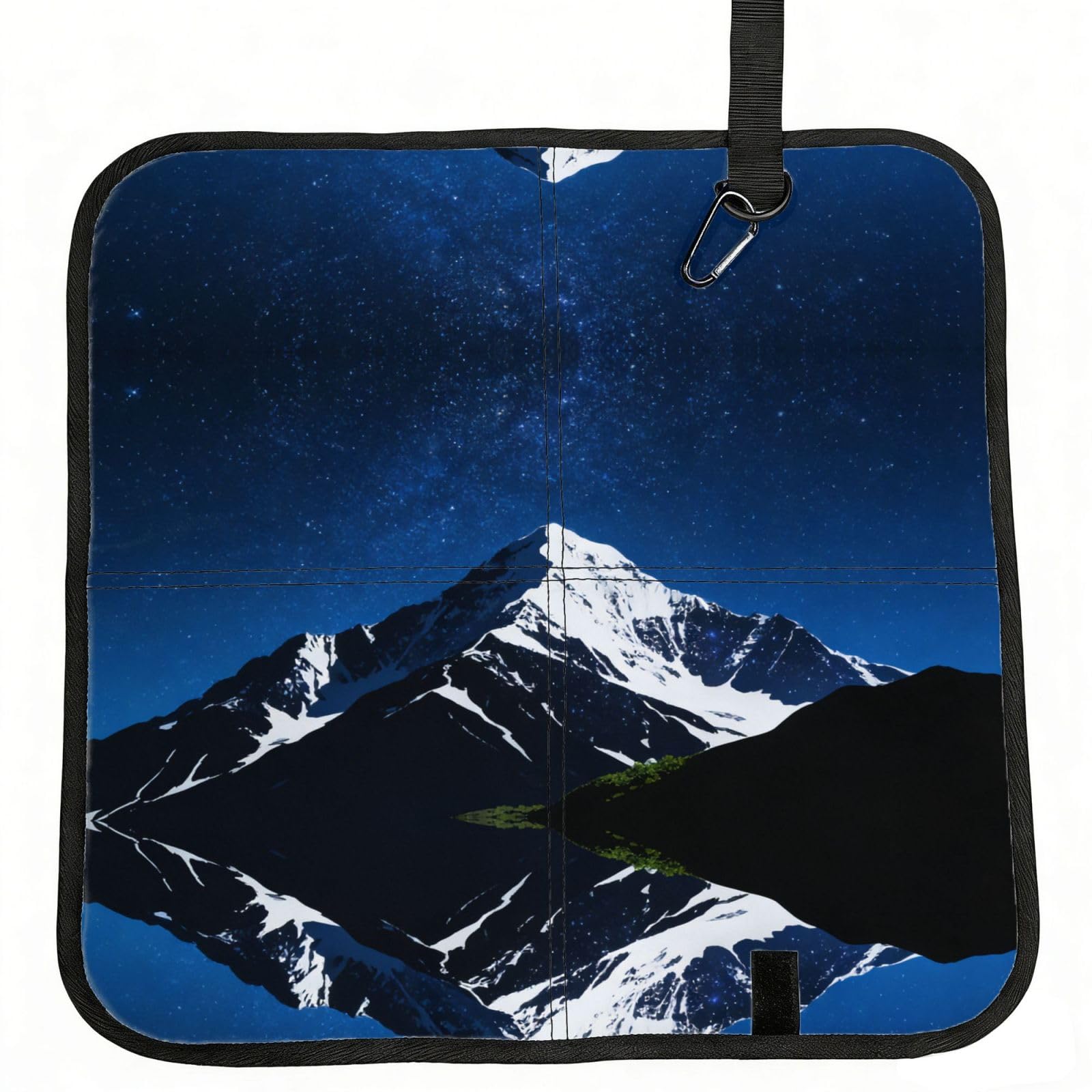 DUYIOKH Snow Peak & Starry Sky Print Foldable Portable Seat Cushion for World Cup Games, Camping and Outdoor Activities
