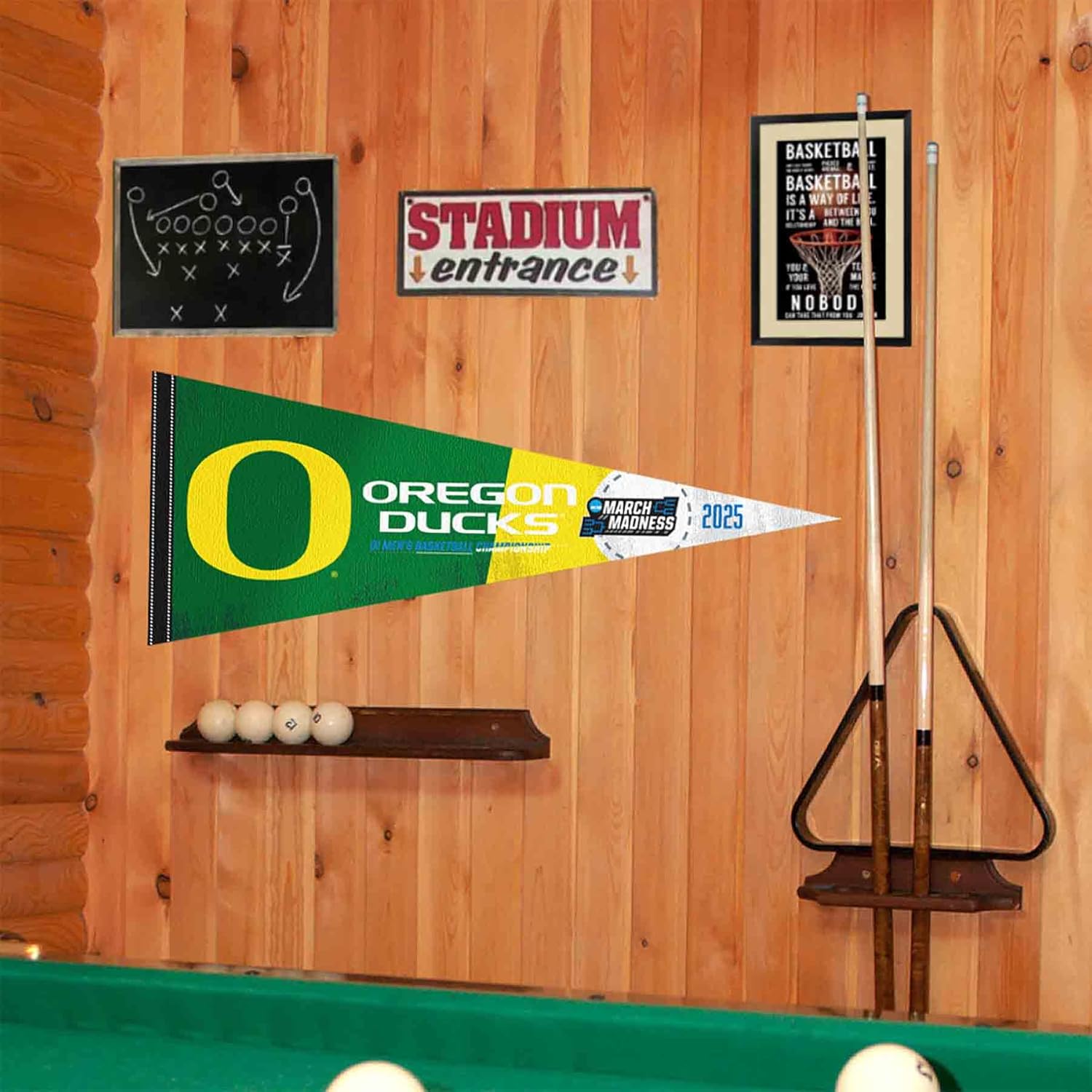 Oregon 2025 March Basketball Madness Pennant Flag - Image 2