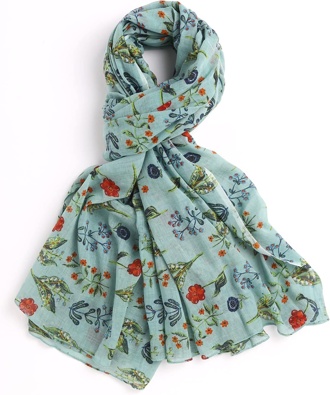 Printed Cotton Scarf for Women, Lightweight Soft Scarves Stoles for Summer & Winter (Size: 43 X 75 Inches)