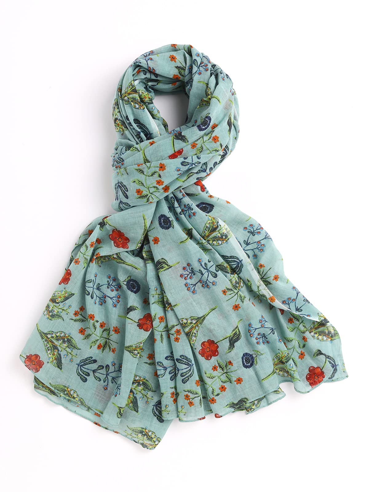 AQVAPrinted Cotton Scarf for Women, Lightweight Soft Scarves Stoles for Summer & Winter (Size: 43 X 75 Inches)