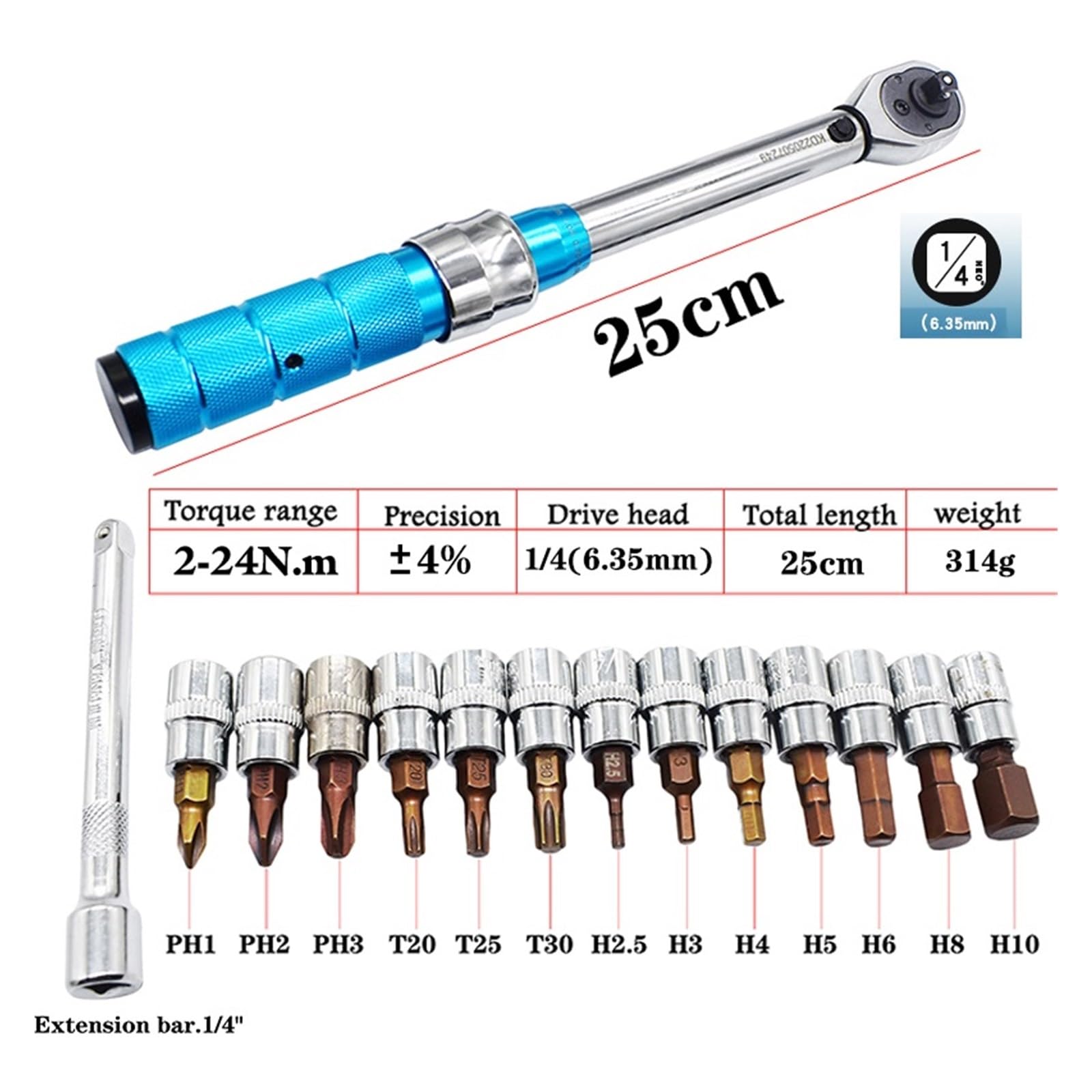 Zestaw Kluczy Dynamometrycznych 1/4 "2-24Nm Rowerowy Klucz Dynamometryczny Klucz Imbusowy Zestaw Kluczy Nasadowych Narzędzie Rowerowe Zestaw Do Naprawy Rowerów 15 Szt. Przyjazny W UżYciu