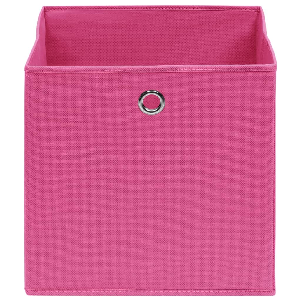10 scatole portaoggetti, rosa, 32 x 32 x 32 cm, in tessuto, pieghevoli, organizer per camera da letto, bagno, cucina, ufficio, cassetti, scaffale, contenitore