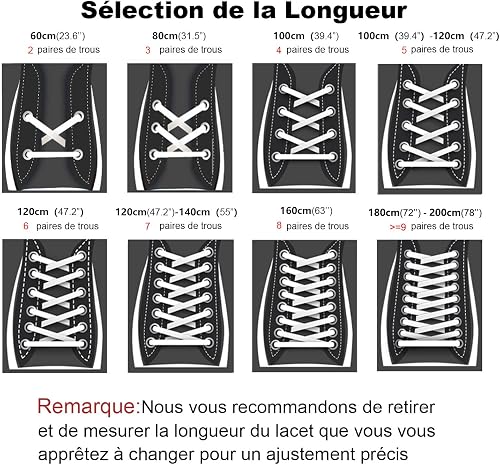 Stepace 2 Paires de Lacets Arrondis de 60cm Pour Baskets, Longueur 200cm 18 Couleurs, Lacets de Chaussures Gris 120cm - 6