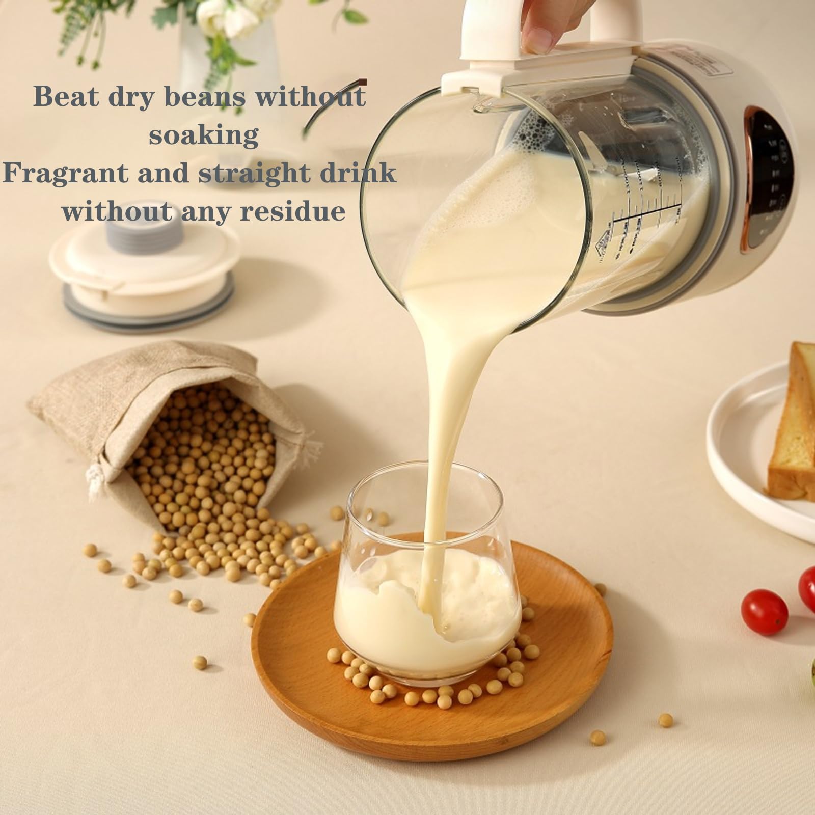 Soy Milk Maker 1.5L, Nut Milk Maker with 9 Preset/Recipe