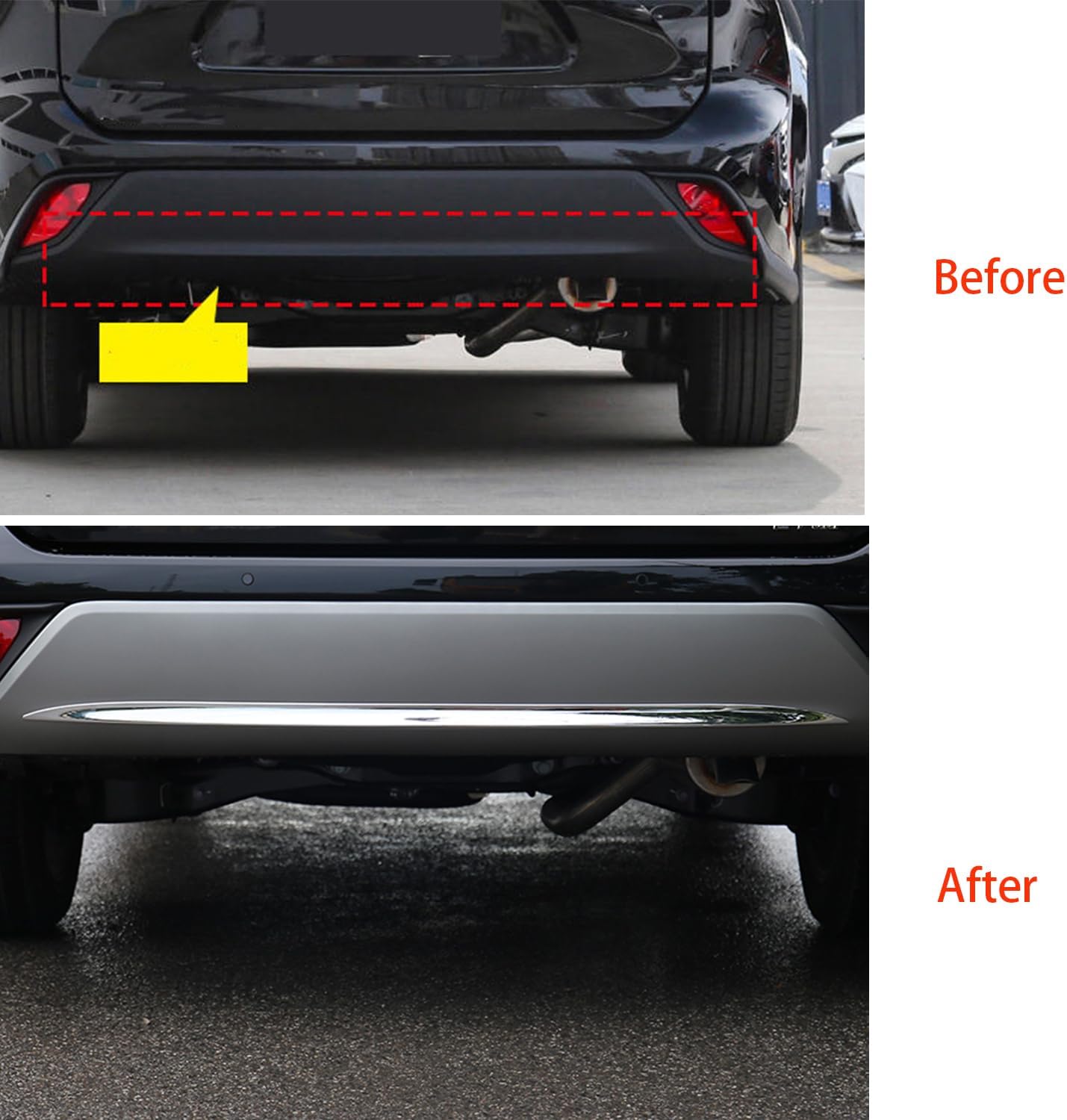 Silver Rear Bumper Trunk Protector Guard Cover Trim Fit for Toyota Highlander 2020 2021 2022 2023 ABS Exterior Car Accessories
