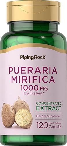 Piping Rock Pueraria Mirifica Cápsulas 1000 mg 120 unidades Extracto concentrado Sin gluten, sin OMG
