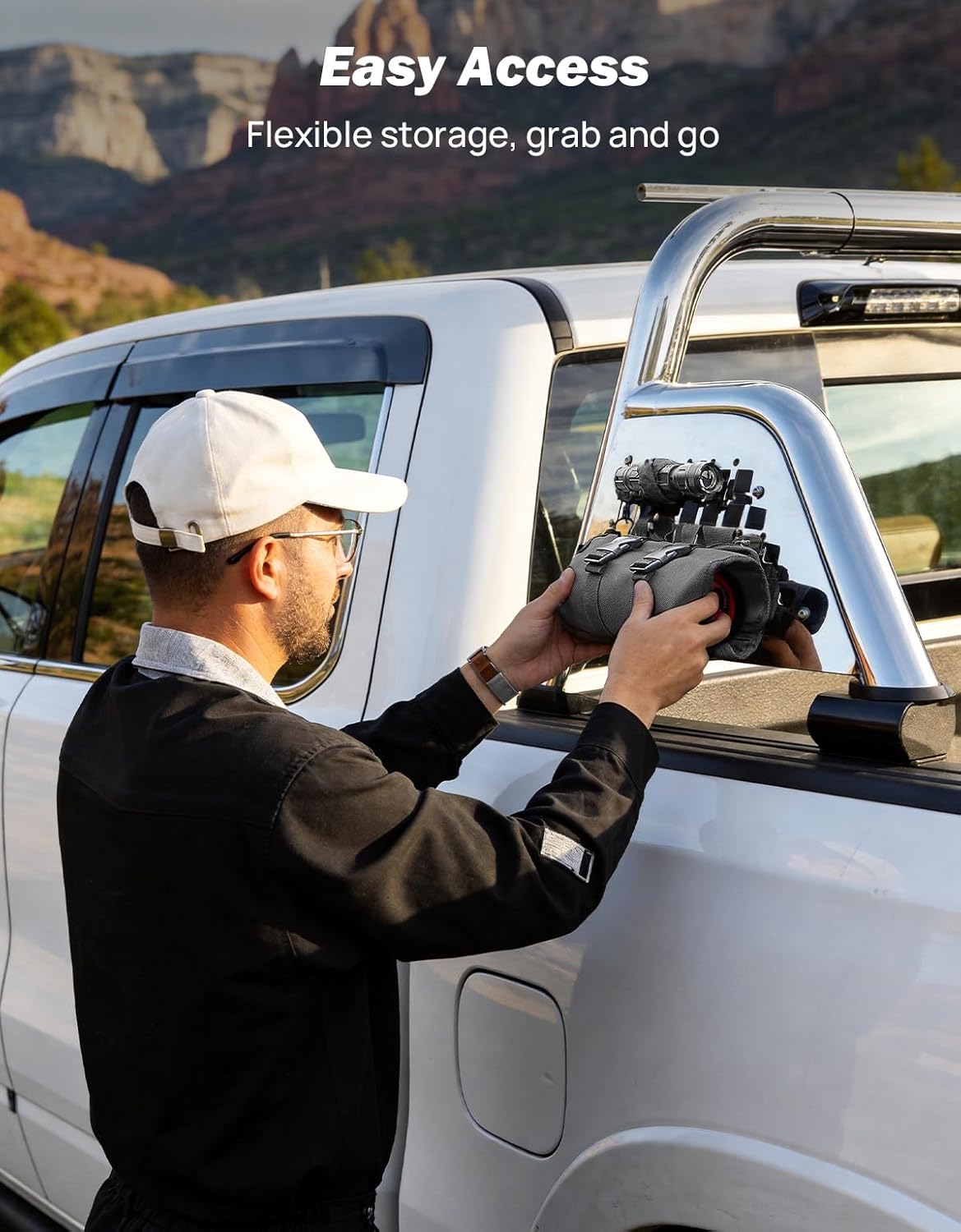 JOYTUTUS Roll Bar for Full Size Truck Stainless Steel Pickup Chase Rack Sport Bar Compatible with F150, F250, F350, Silverado, Sierra, Ram 1500 2500 3500, Tundra