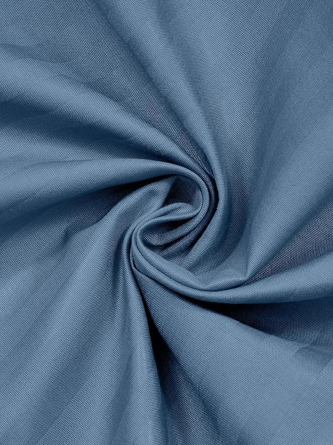 Image of DECOR2ADMIRE 300 Thread Count Premium Glace Cotton Plain Stripe Single Bedsheet with One Pillow Cover (60 inch x 90 inch) (Blue, Pack of 2)