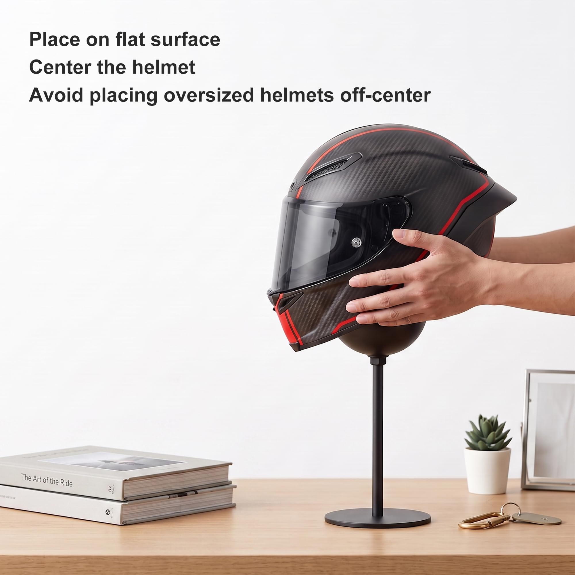 JOOM Helmet Stand Metal Desktop Helmet Holder, 1-Pack, Black