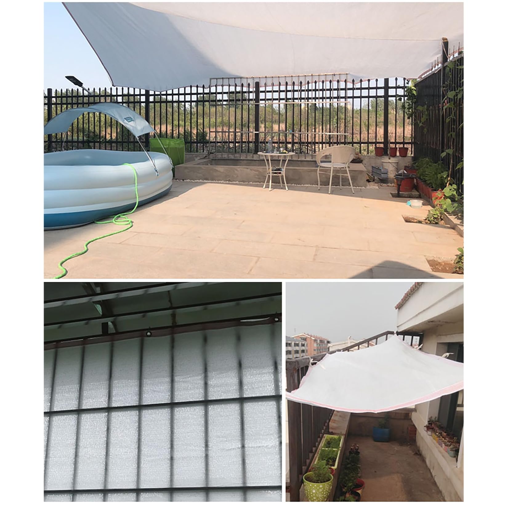 Malla de Sombra Valla de Privacidad,Red de Sombra con Ojales para Invernadero Toldo para jardín,50% protección UV, para Patio terraza, Plantas, gallinero (5x6m)