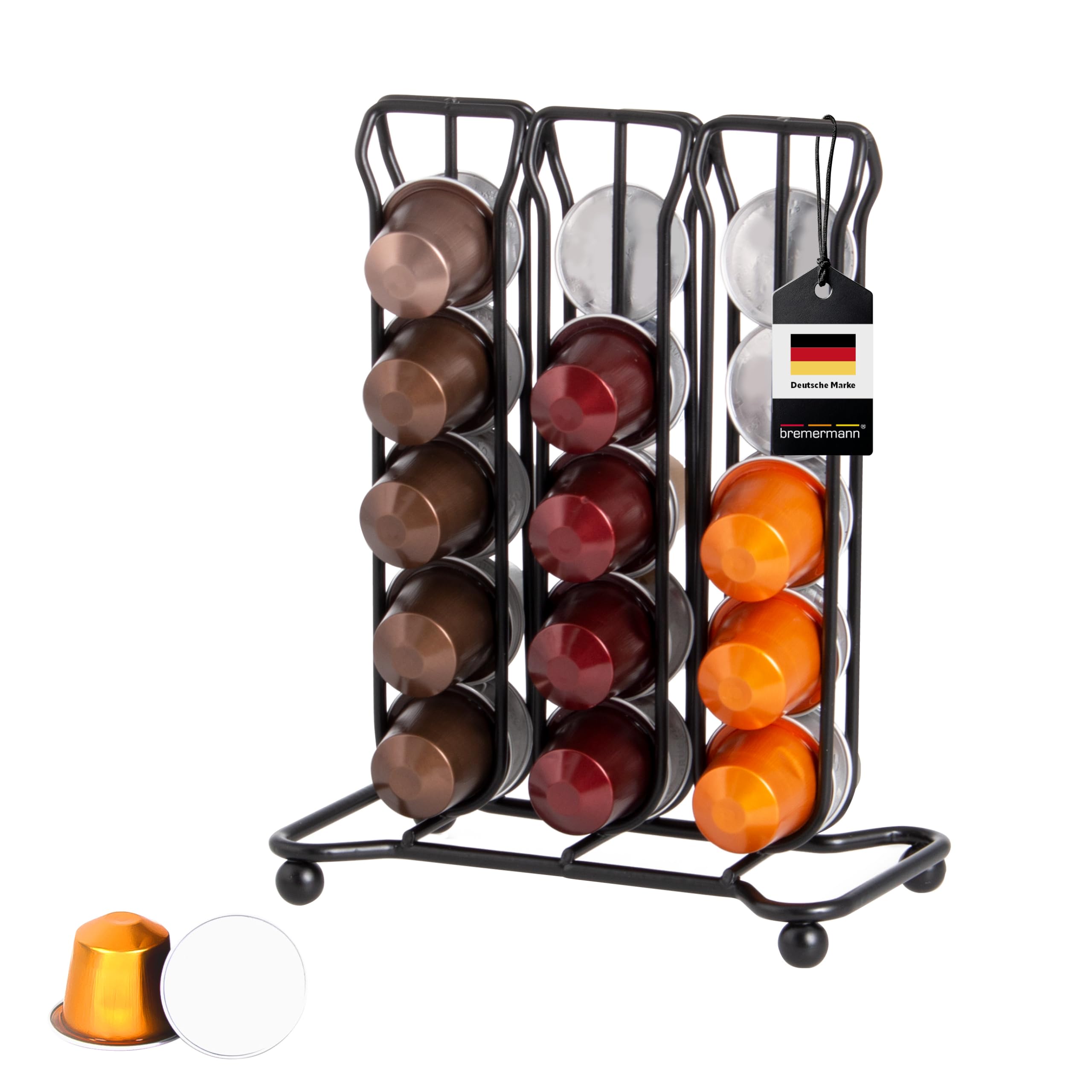 bremermann Kapselständer Kapselhalter Kapselspender für 30 Kapseln (Schwarz)