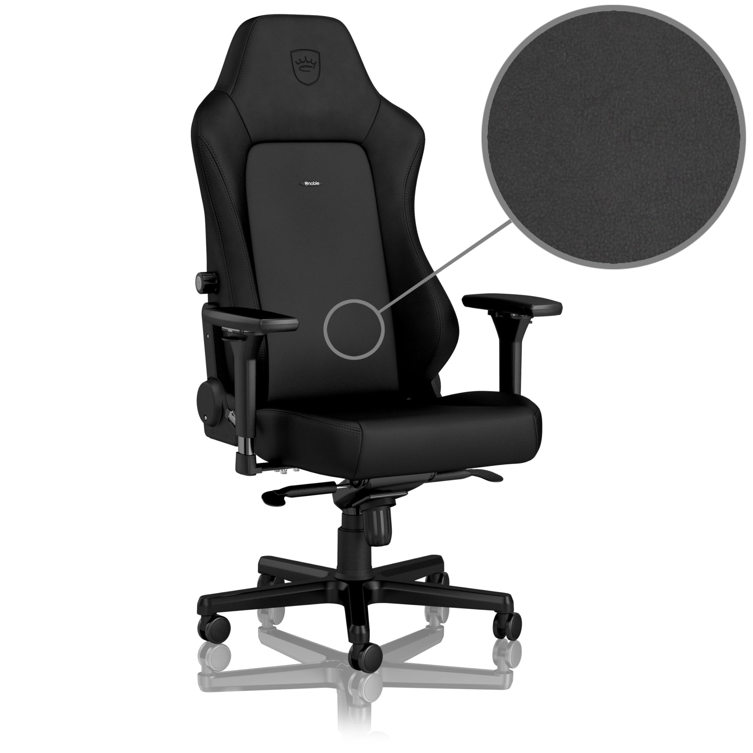 noblechairs Hero Black Edition - Hochwertiger und langlebiger Gaming Stuhl inklusive Kissen, atmungsaktives Kunstleder, Premium-Verarbeitung