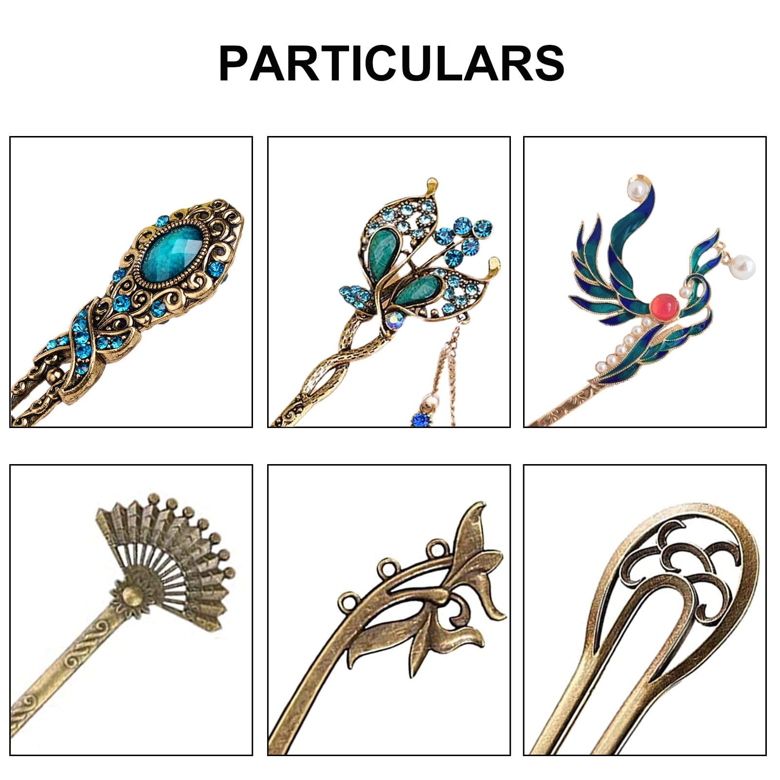 Palillos de Metal para el Pelo Elegante Vintage, Horquillas Chino Retro para Mujeres Niñas