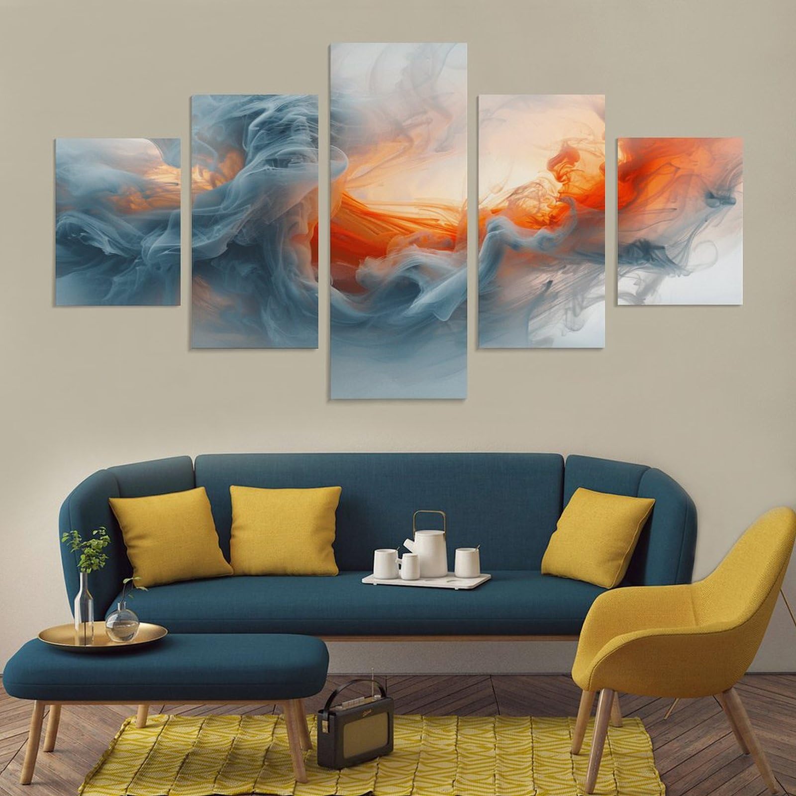 Amazon.co.jp: BNSSJAVS キャンバスウォールアート 5ピース、40 x 22