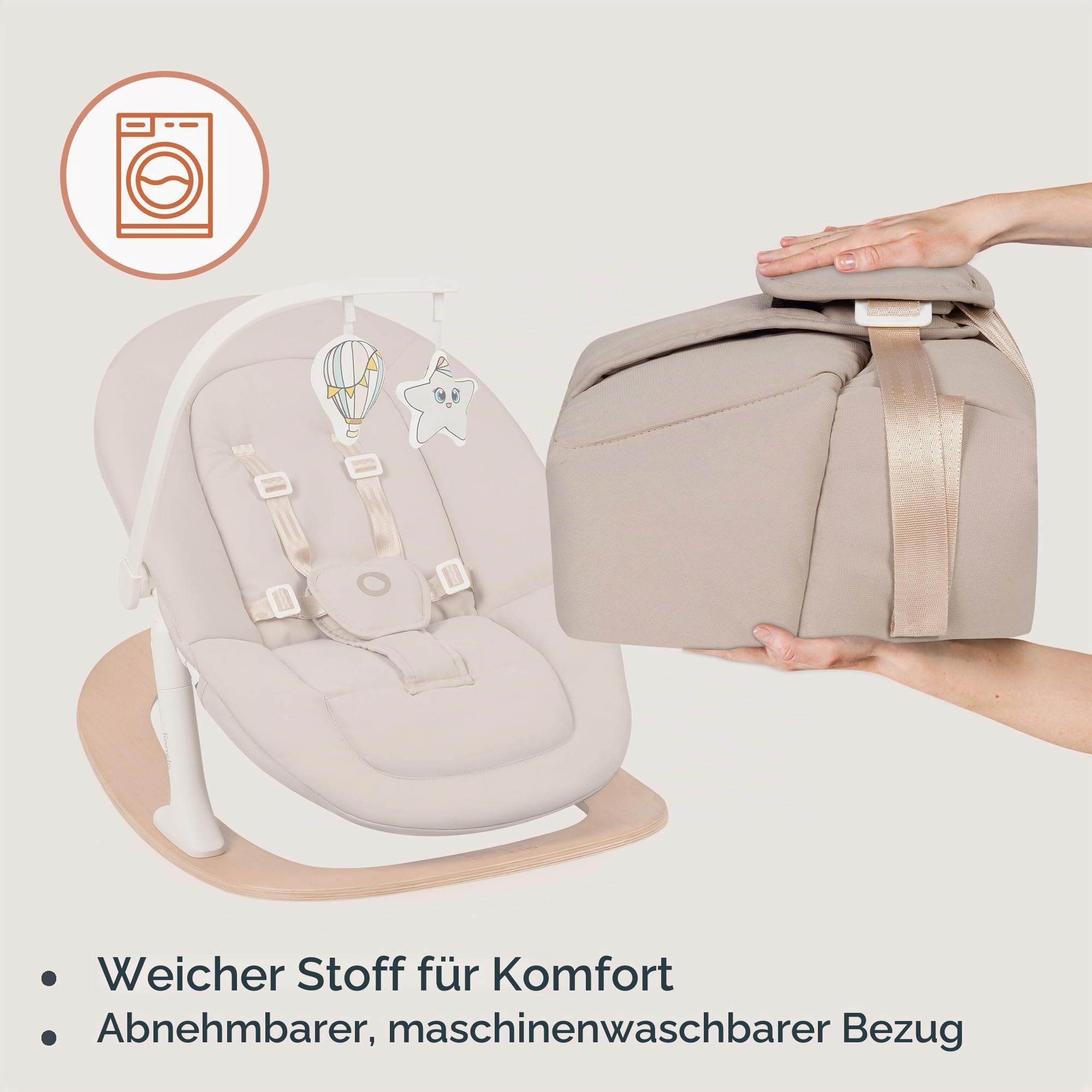 Lionelo Celia Holzhochstuhl zum Füttern, Wächst mit dem Kind