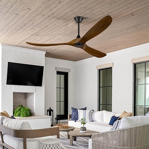 Miniatura 8 de Ventilador de techo de 60 pulgadas con control remoto, inversor de 6 velocidades, ventilador de techo silencioso sin luz, motor de corriente