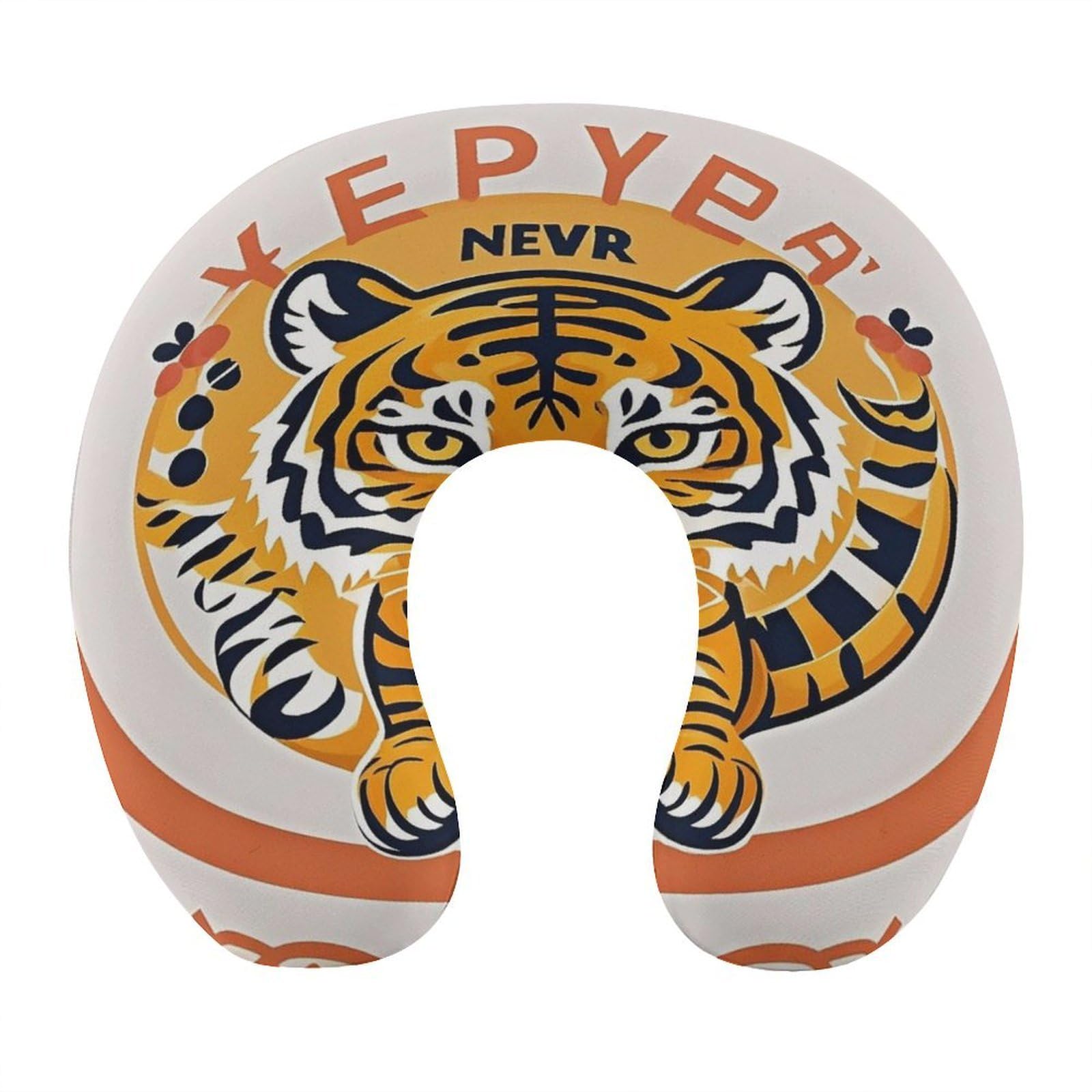 FekiLoot New Year Tiger Logo Design Travel Pillow Comfortable U Shape Memory Foam Pillows Neck and Head Support Portable Travel Neck Pillow Suitable for Planes Trains Self-Driving Cars