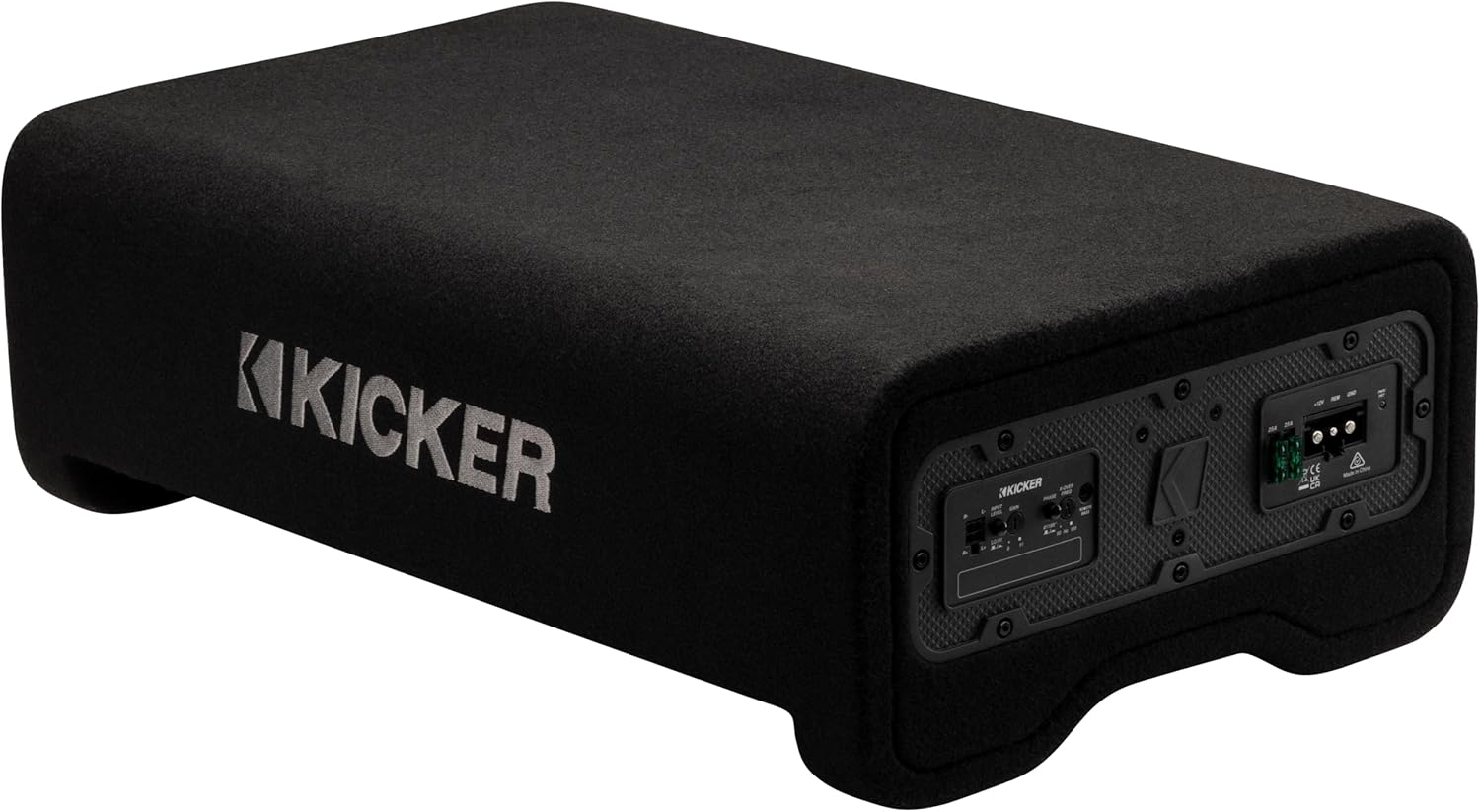 KICKER PL7TDF12 L7T 12" Powered Down Firing Subwoofer Enclosure (53PL7TDF12), 600-Watt RMS Built-in Amplifier, 12" Solo-Baric L7T Subwoofer