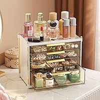 Vista 2 de Aveniee 4 Drawers Makeup Organizer- Bathroom Organizers and Storage, Plastic Bins Countertop Perfume Vanity Desk Organization for Cosmetic