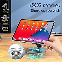 Vista 8 de Adjustable Tablet Stand with USBC Hub 7-in-1, Aluminum Tablet Holder with Docking Station, 360° Swivel Base, 4K HDMI, 100W PD Charging, USB 3.0