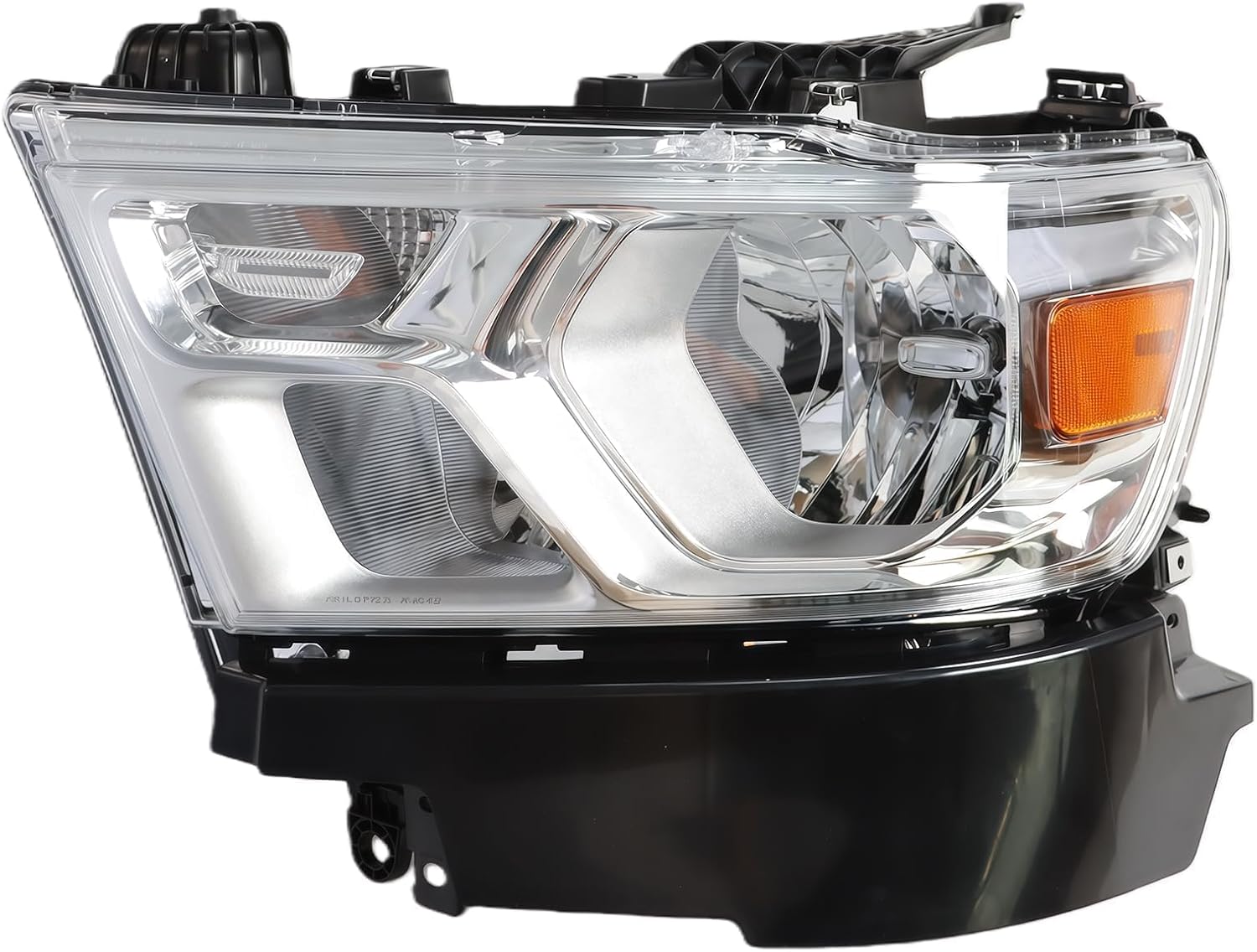 Nakkaa Headlight Assembly Compatible with Ram 1500 2019-2024 68316081AD | 68316081AH 68316081AC Halogen Headlamp with Bulb Driver Left Side Direct Replacement Plug & Play Installation
