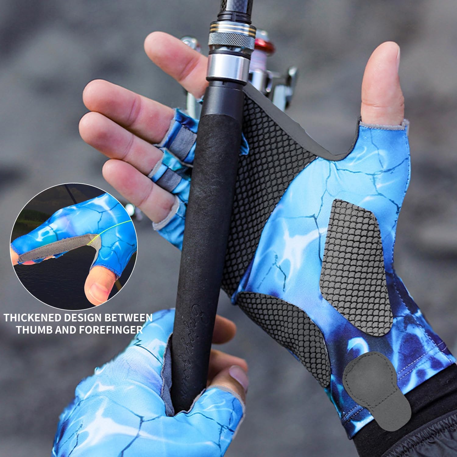 Gants SUJAYU Protection UV - Conduite, Voile, Kayak - Taille L - Bleus