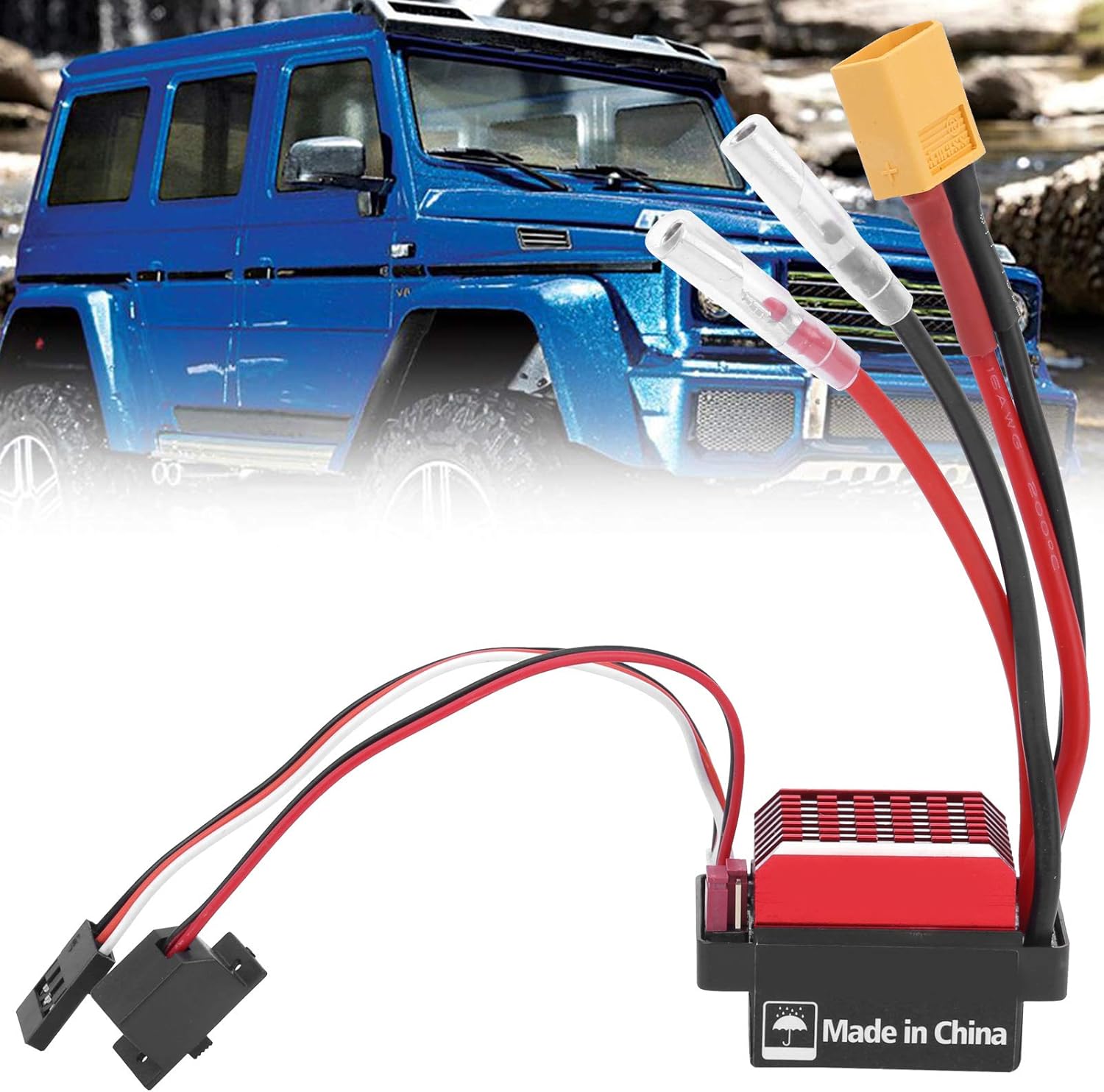 RiToEasysports 360A Electronic Speed Controller, RC Crawler Car Bidirectional Brushed ESC RC Car Off Road Truck RC Boat (XT60 Plug)