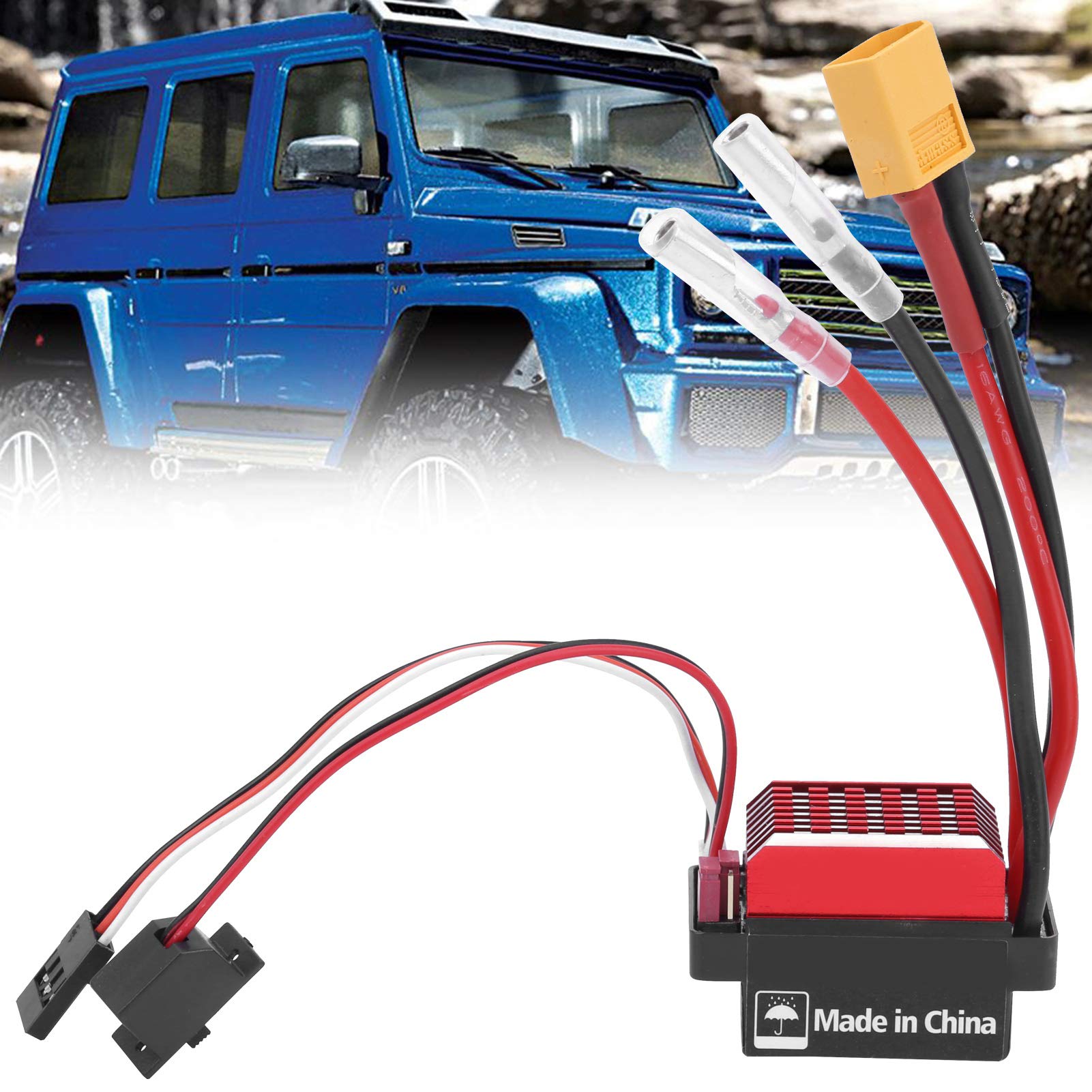 Regolatore elettronico di velocità 360A, RC Crawler Car Bidirezionale ESC Spazzolato Motore Pezzi di Ricambio Attrezzatura di Controllo remoto per 1/10 RV Overland Car Short Truck (Spina XT60)