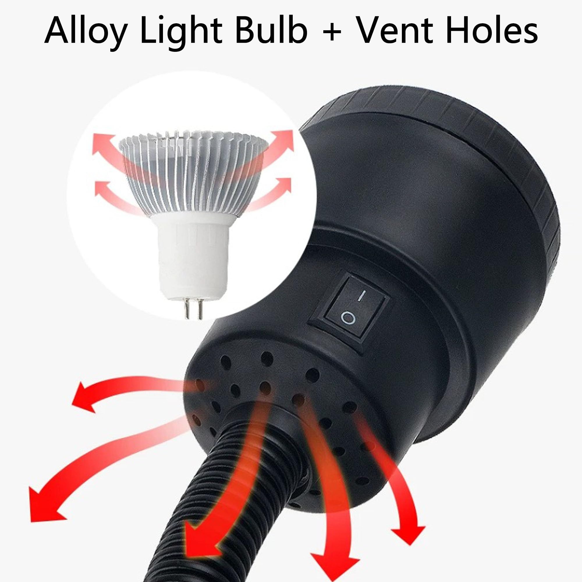 Reflektory Robocze LED Z Podstawą Magnetyczną, Wodoodporna, Regulowana w Zakresie 360° Lampa z Giętką Szyjką, Idealna do Obrabiarek I Stołów Tokarskich(3W,24-36V)