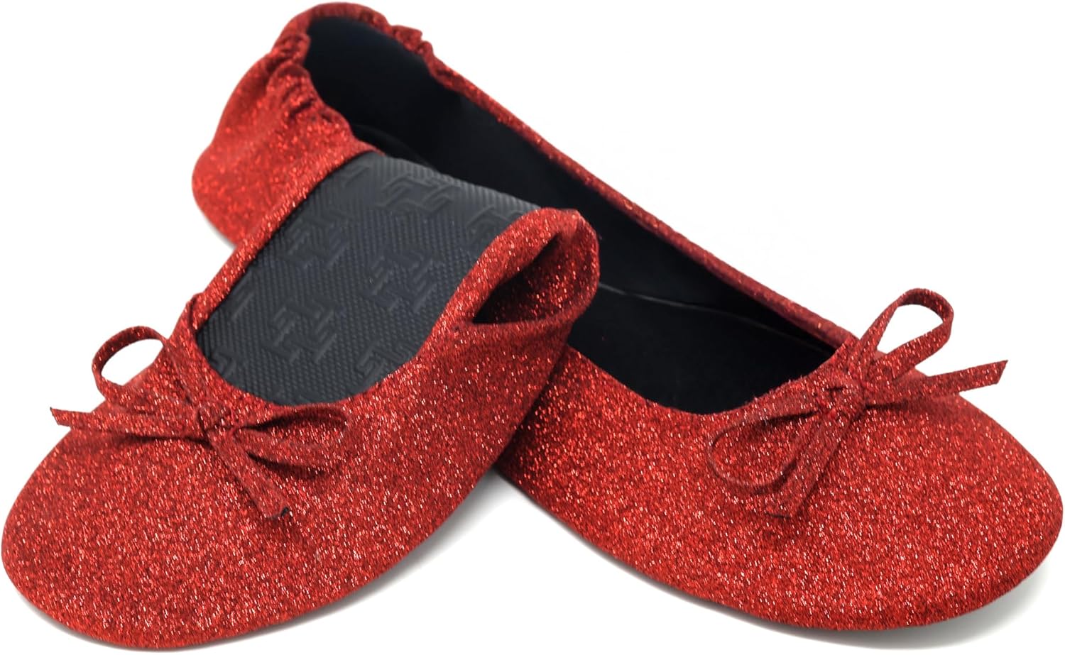 Silky Toes Sparkly Foldable Flats for Women Purse with Glitter Ballet Slippers Wedding Travel Flat Shoe - Image 4