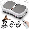 Vibration Plate Exercise Machine, Fitness Vibration Plate Platform with Built-in Bluetooth Speaker & 2 Resistance Bands, Whole Body Workout Vibrating Plate For Weight Loss Lymphatic Drainage